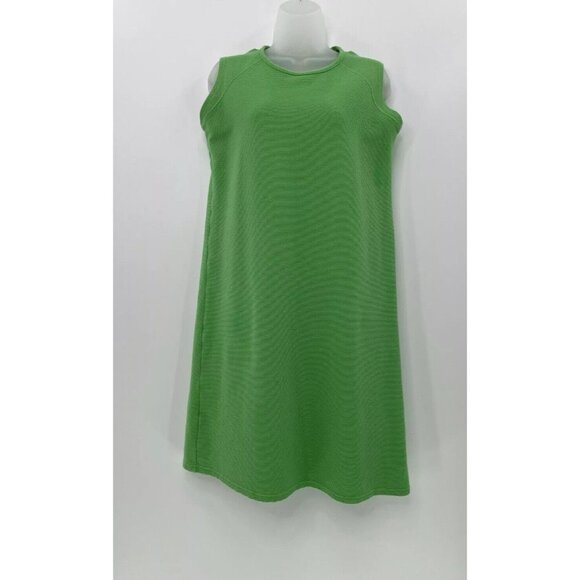 Hanna Andersson Women’s Kelly Green Ribbed Textured Knit Dress Sz Sm, USA, FLAW - Picture 1 of 13